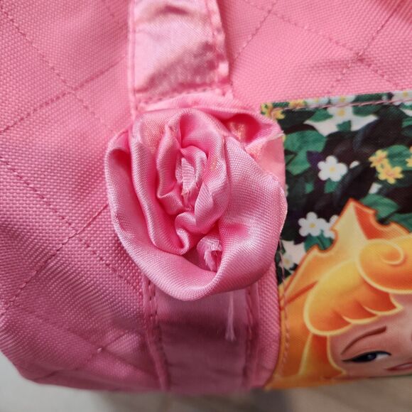 Disney Princess Aurora, Belle & Cinderella Girls Kids Pink Duffle Bag - Picture 6 of 13